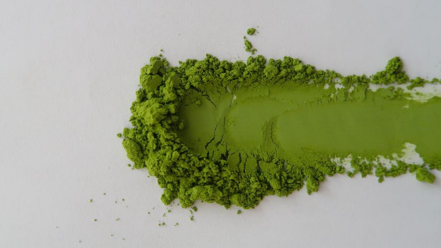 Okutsuyu Matcha swiped to show its colour