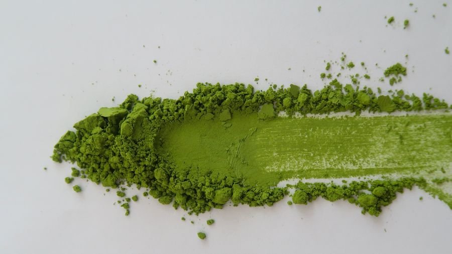 Sei Matcha swiped to show its colour